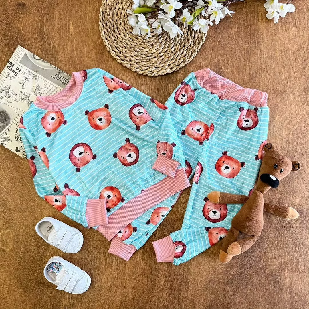 بلوز شلوار مخمل کله خرس تیفانی سایز ۴۰ تا ۶۰ کد ۵۳۵۷