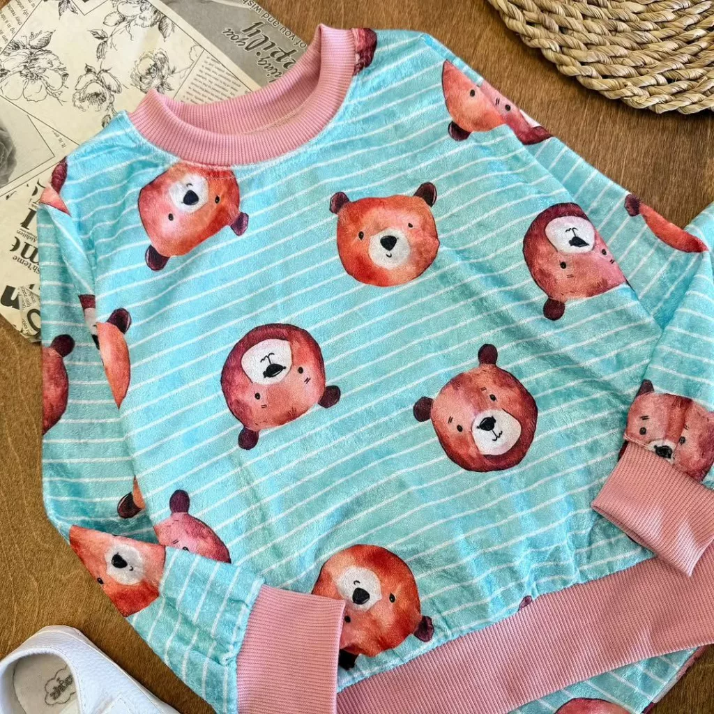 بلوز شلوار مخمل کله خرس تیفانی سایز ۴۰ تا ۶۰ کد ۵۳۵۷