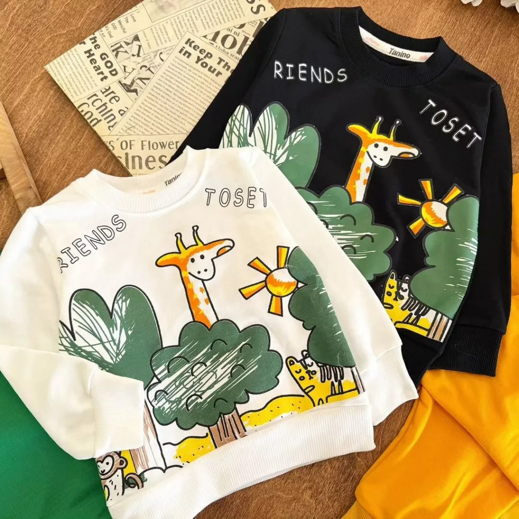 بلوز شلوار حیوانات جنگل سایز ۳۵ تا ۴۵ کد ۵۳۶۵