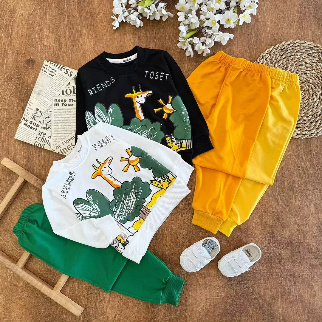 بلوز شلوار حیوانات جنگل سایز ۳۵ تا ۴۵ کد ۵۳۶۵