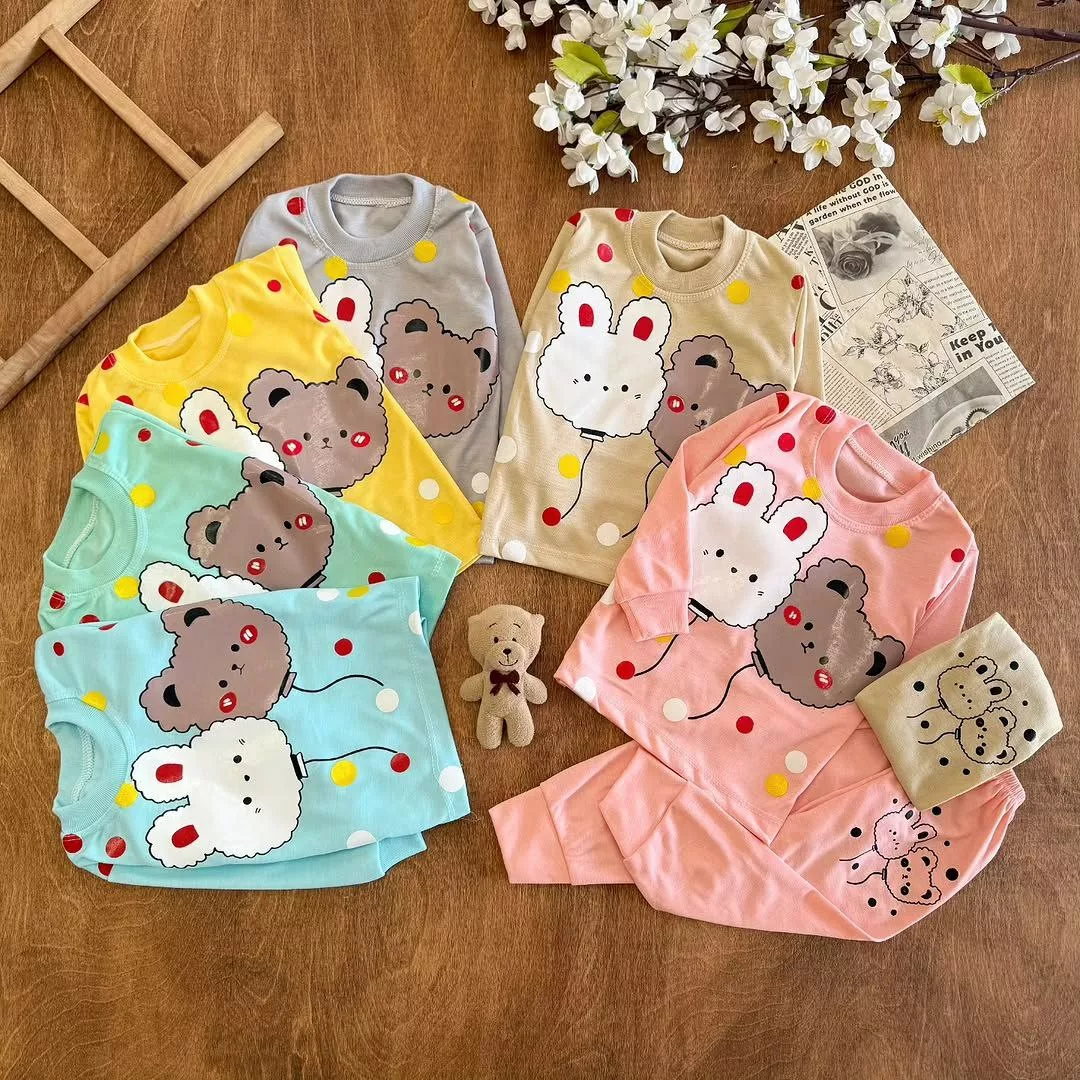 بلوز شلوار خرس و خرگوش بادکنکی سایز ۴ تا ۶ کد ۵۳۷۸