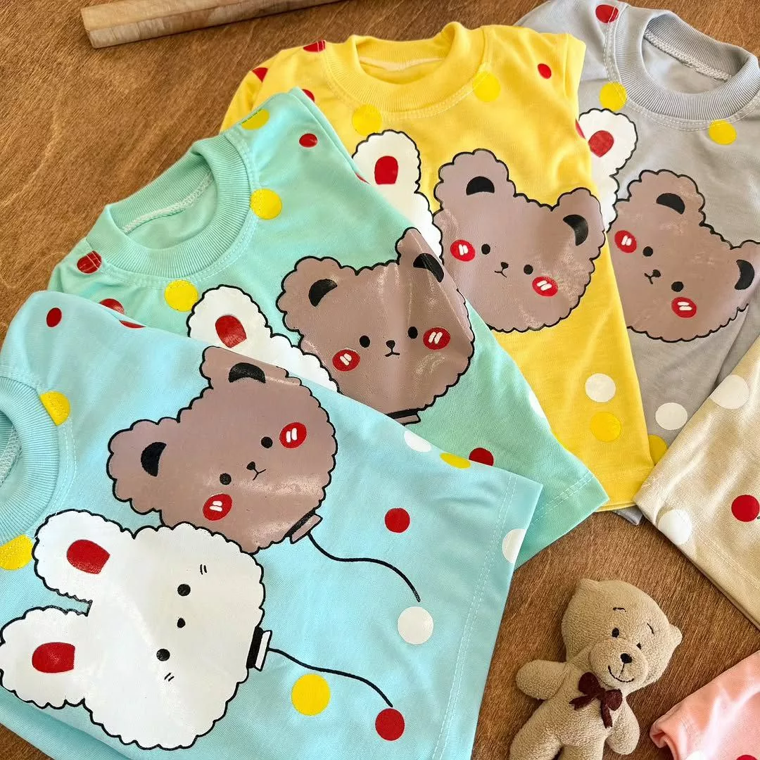 بلوز شلوار خرس و خرگوش بادکنکی سایز ۴ تا ۶ کد ۵۳۷۸