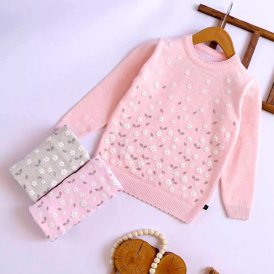 بافت تمام گل دخترانه سایز 30 تا 50 کد 3568