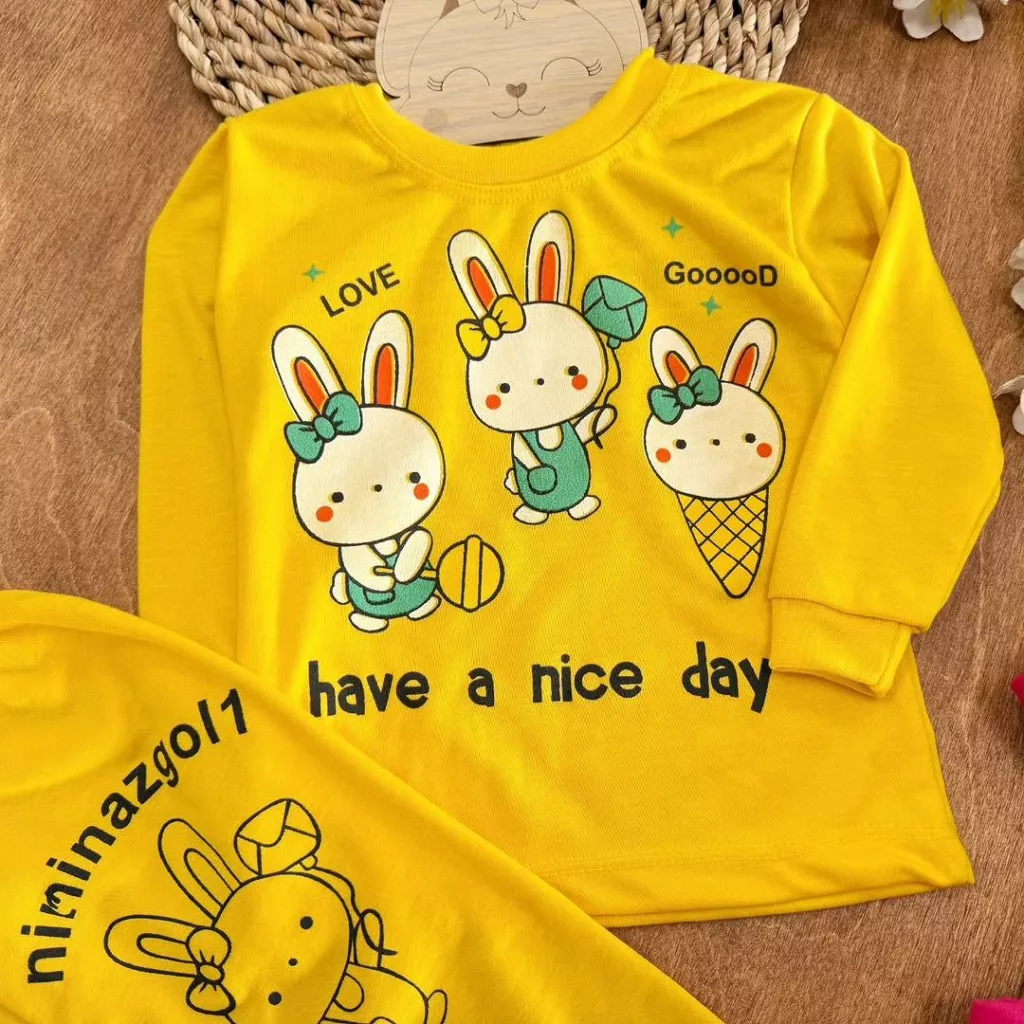 بلوز شلوار خرگوش و بستنی nice day سایز ۴ تا ۶ کد ۵۴۲۰