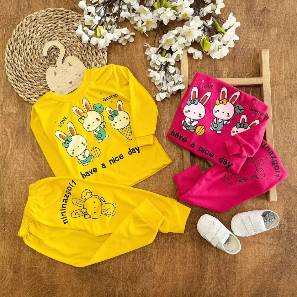 بلوز شلوار خرگوش و بستنی nice day سایز ۴ تا ۶ کد ۵۴۲۰