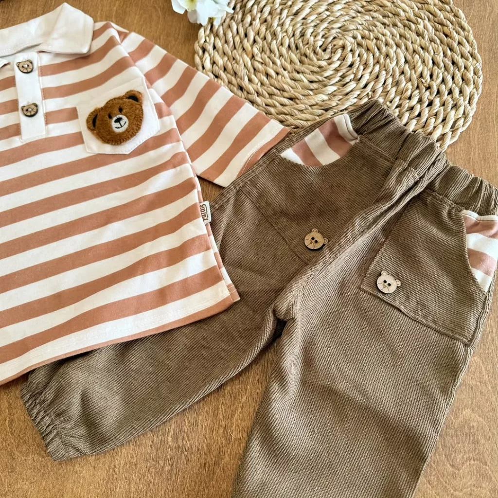 بلوز شلوار راه راه خرس برونو کد 4238