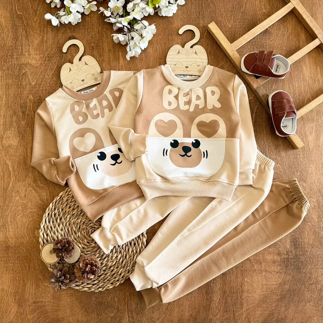 بلوز شلوار خرس گوش قلبی ns سایز 35 تا 45 کد 3909