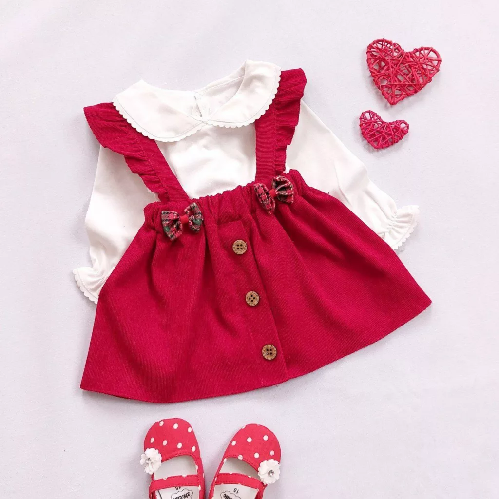 سارافون باله دار و بلوز یقه ب ب کد 3943