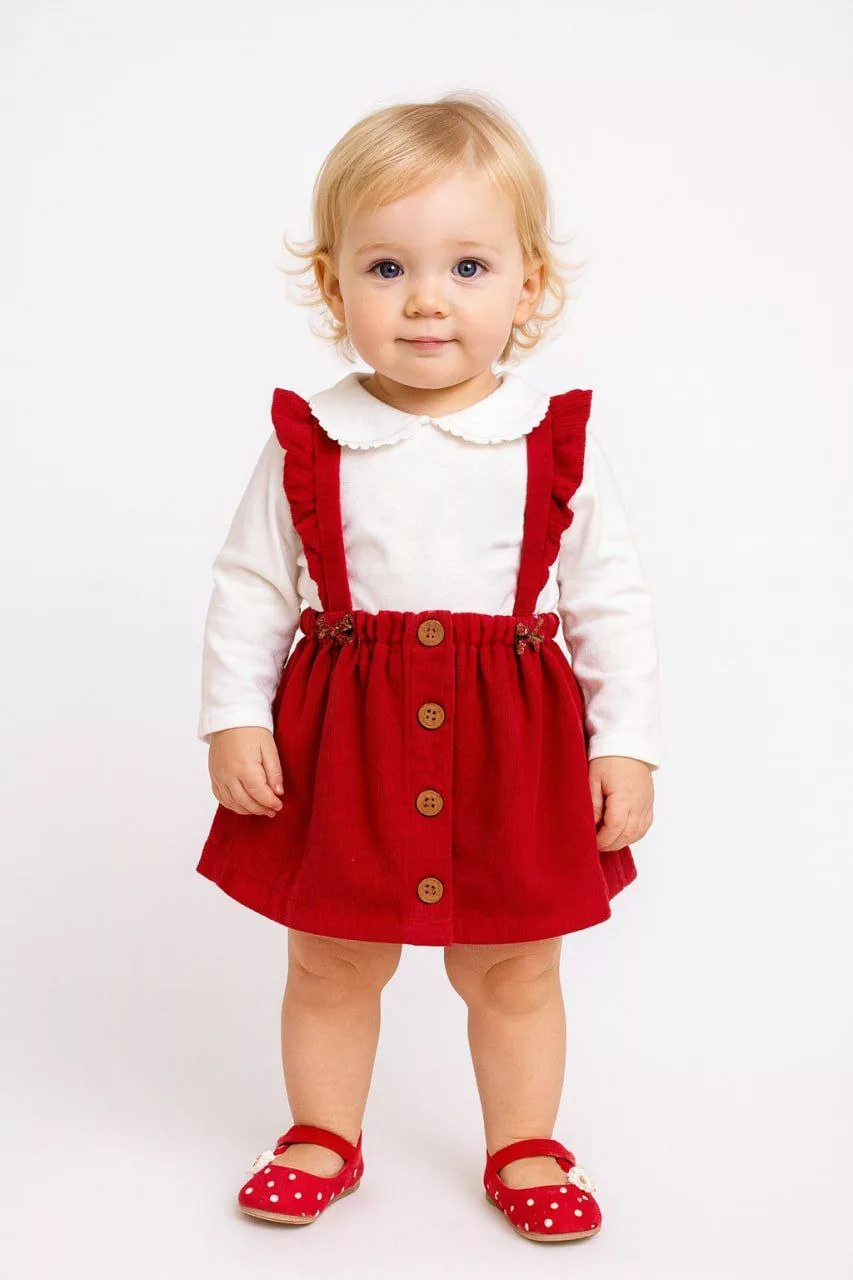 سارافون باله دار و بلوز یقه ب ب کد 3943