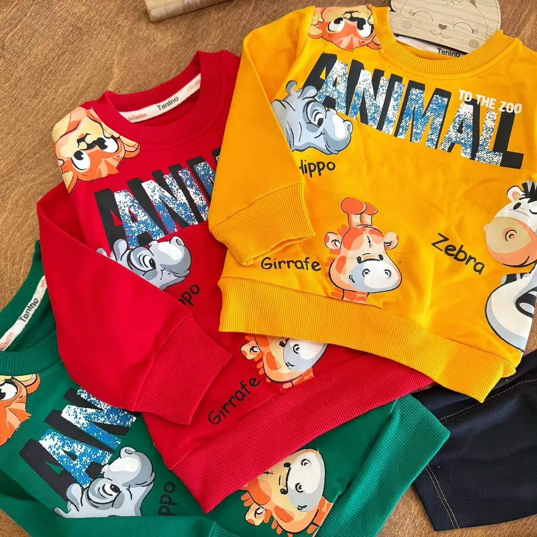 بلوز شلوار کتان حیوانات Animal سایز ۳۵ تا ۵۰ کد ۵۳۸۴