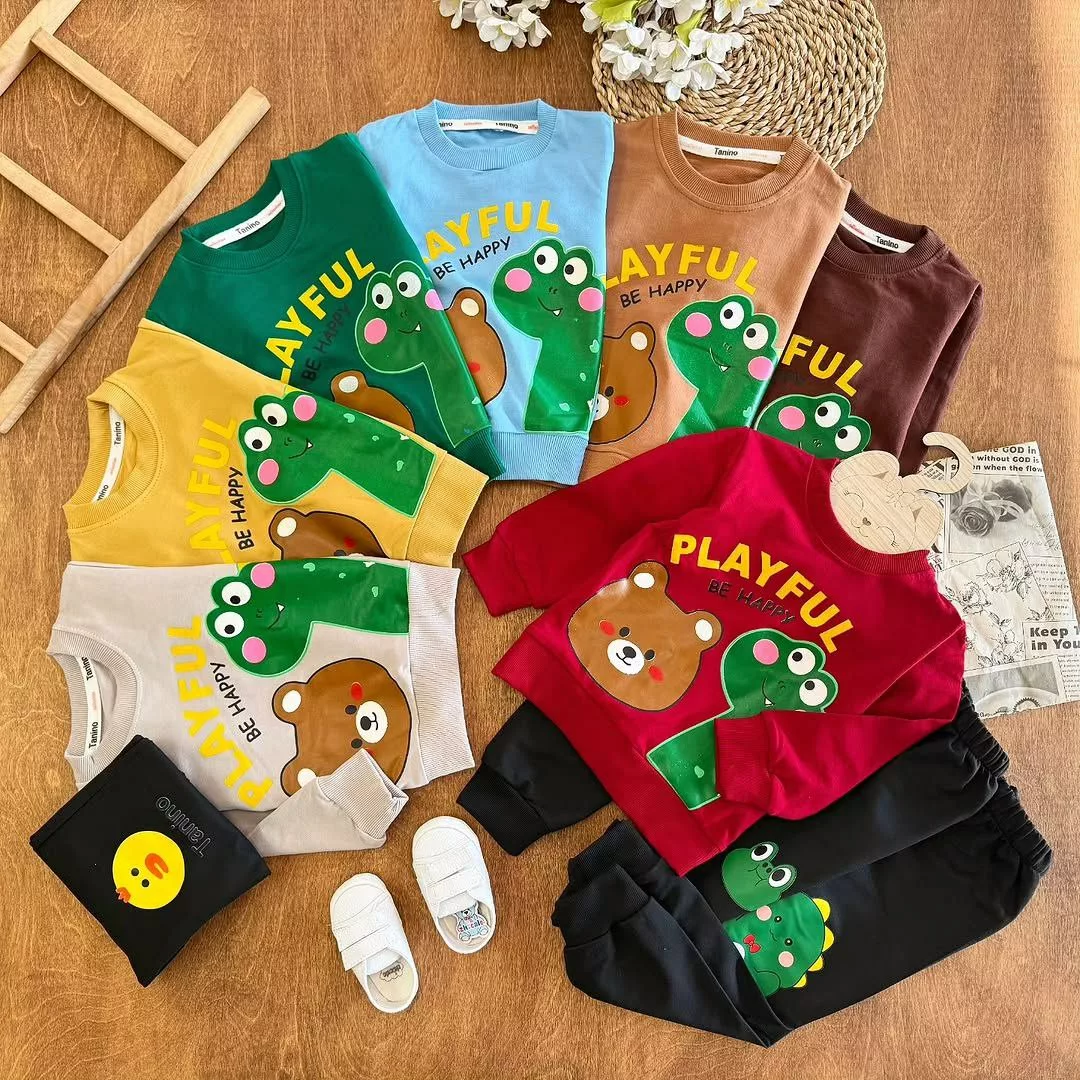 بلوز شلوار خرس و دایناسور playful سایز ۳۵ تا ۴۵ کد ۵۳۸۵