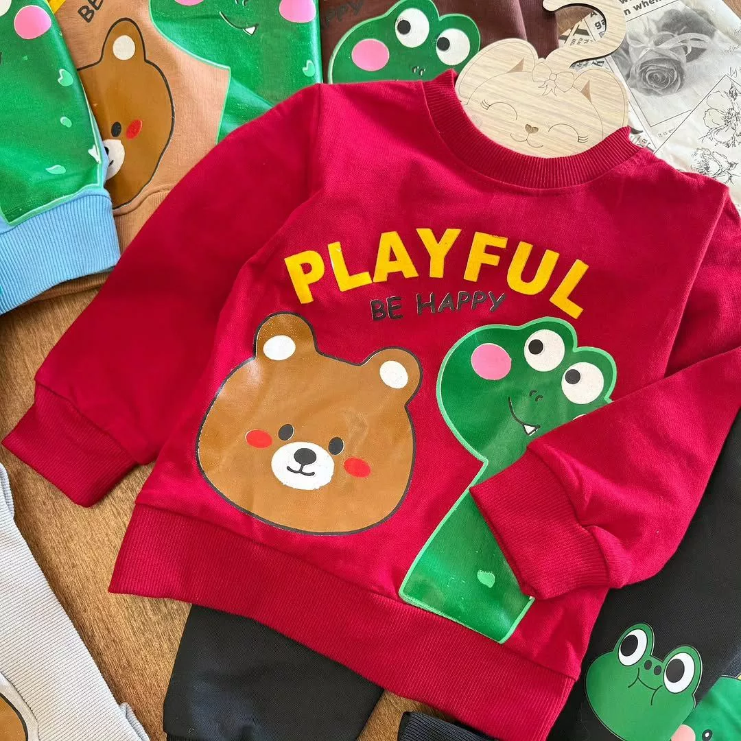 بلوز شلوار خرس و دایناسور playful سایز ۳۵ تا ۴۵ کد ۵۳۸۵