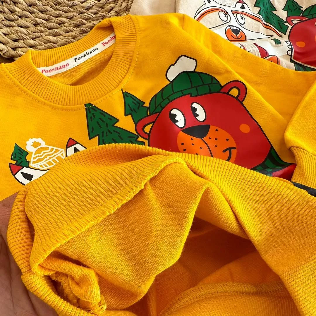 بلوز شلوار خرس شالگردنی روباه راکون سایز ۳۵ تا ۴۵ کد ۵۳۸۶