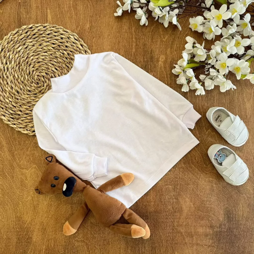 بلوز تک یقه اسکی ۳ سانت سفید سایز ۴ تا ۸ کد ۵۳۸۹