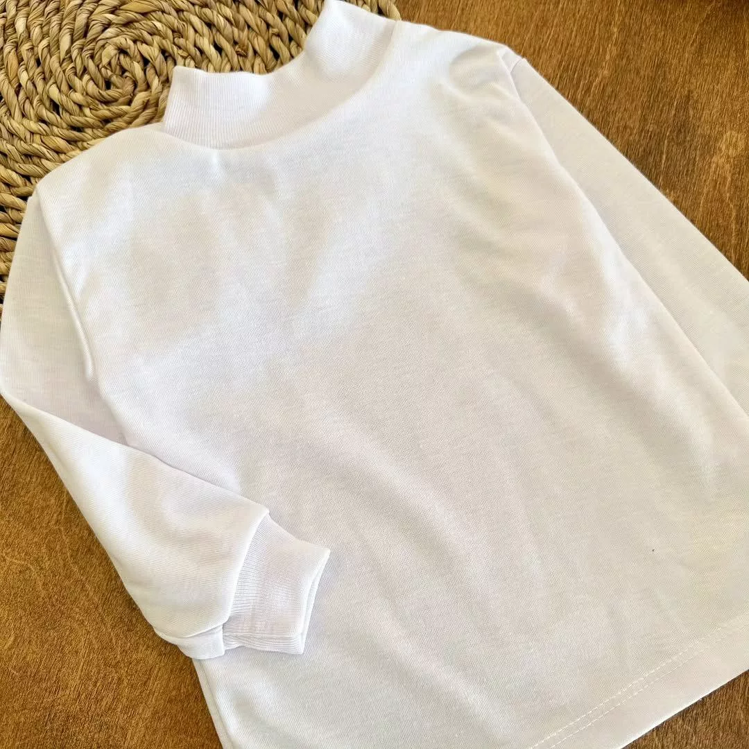 بلوز تک یقه اسکی ۳ سانت سفید سایز ۴ تا ۸ کد ۵۳۸۹