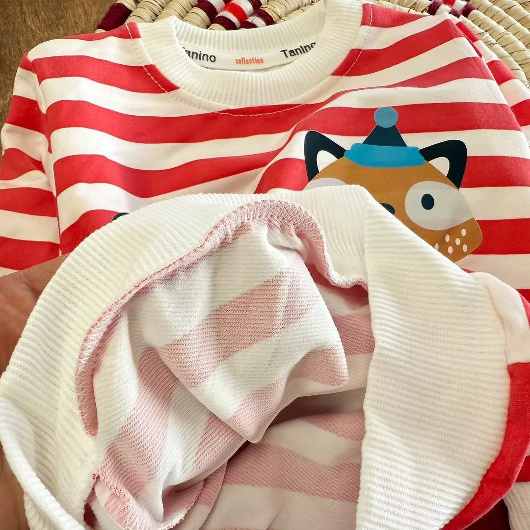 بلوز شلوار راه راه راکون Hello سایز ۳۵ تا ۴۵ کد ۵۳۹۸