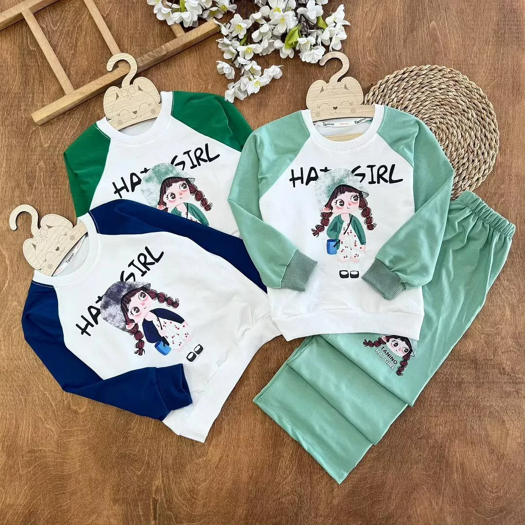 بلوز شلوار دختر کوچولوی کلاهدار hat girl سایز ۴۵ تا ۵۰ کد ۵۴۰۹