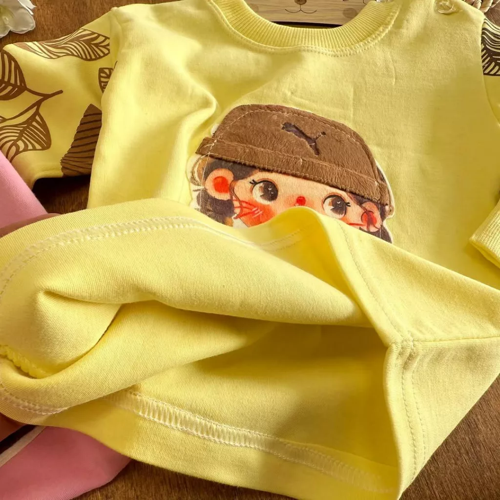 بلوز شلوار دخترک کلاهدار سایز ۳،۴ کد ۵۴۱۶