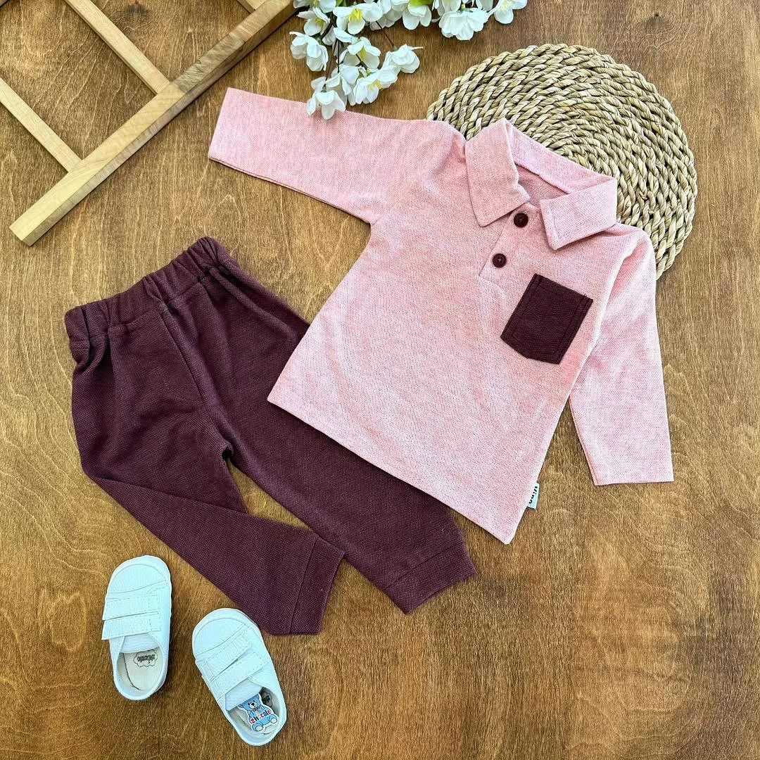 بلوز شلوار جودون جیب دار یقه شکاری کد ۵۴۱۸