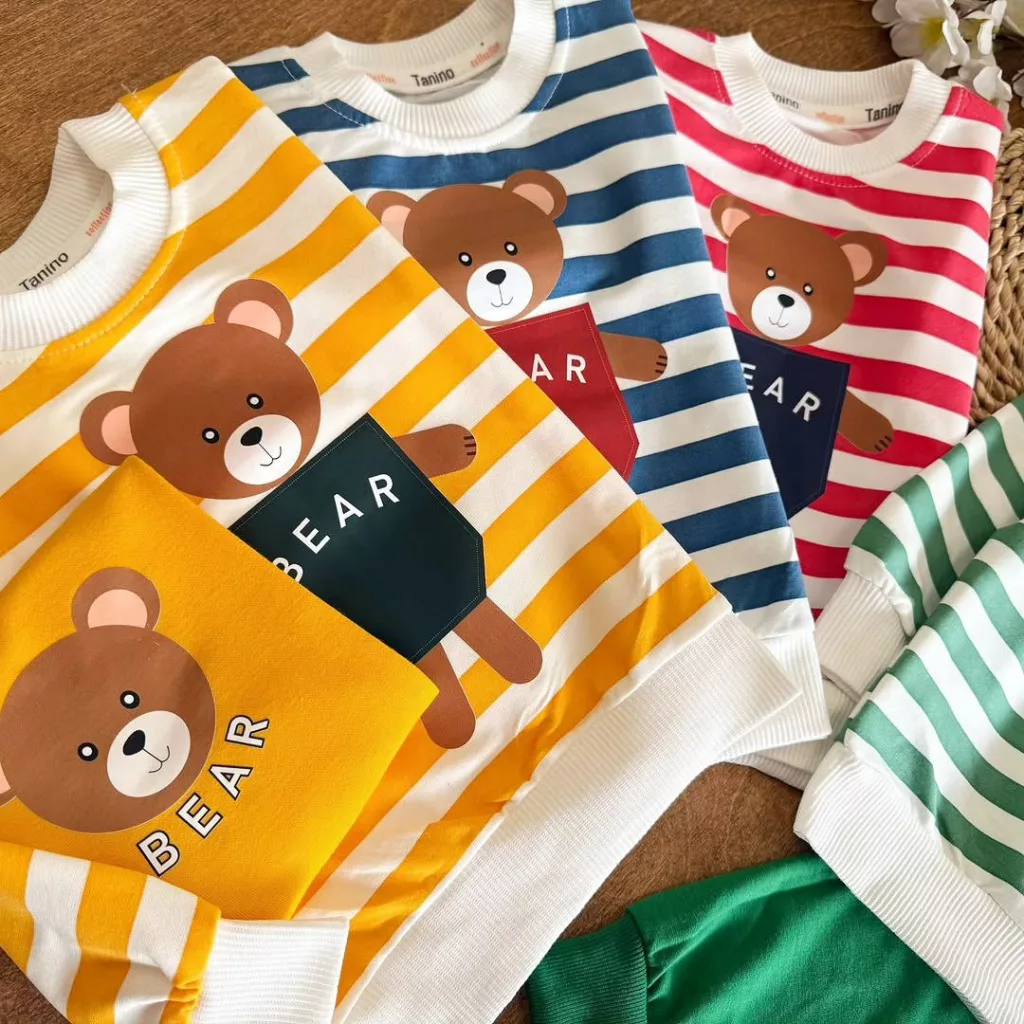 بلوز شلوار راه راه خرس Bear سایز ۳۵ تا ۴۵ کد ۵۴۱۱