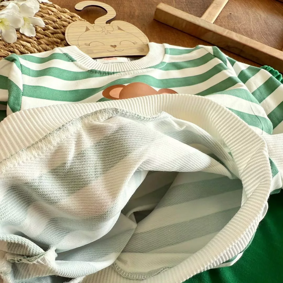 بلوز شلوار راه راه خرس Bear سایز ۳۵ تا ۴۵ کد ۵۴۱۱