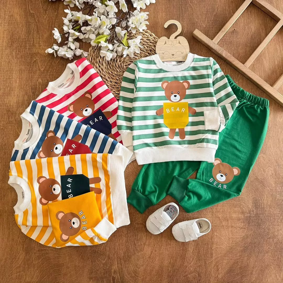 بلوز شلوار راه راه خرس Bear سایز ۳۵ تا ۴۵ کد ۵۴۱۱