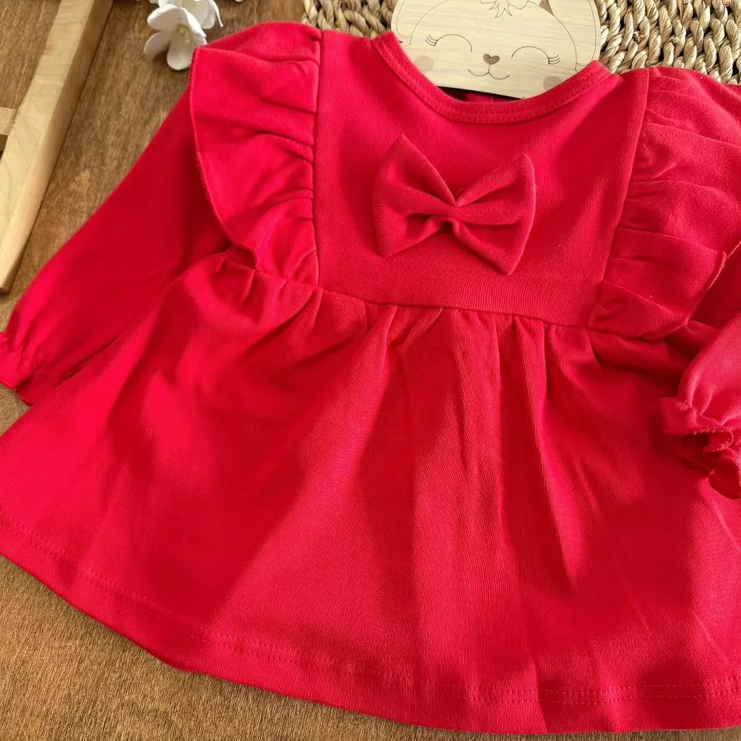 پیراهن دامنی قرمز پریچه کد ۵۴۲۶