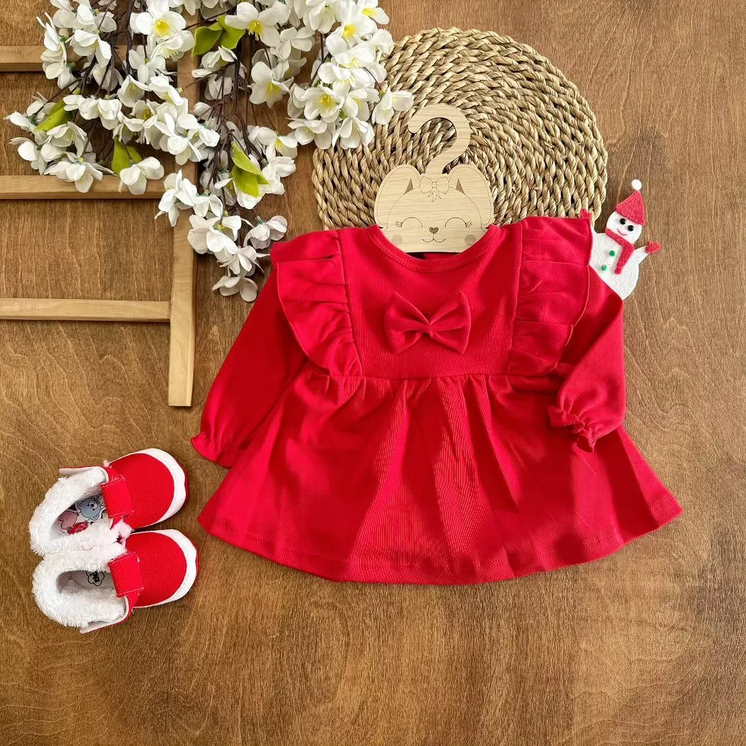 پیراهن دامنی قرمز پریچه کد ۵۴۲۶