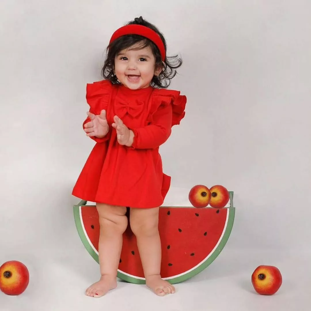 پیراهن دامنی قرمز پریچه کد ۵۴۲۶