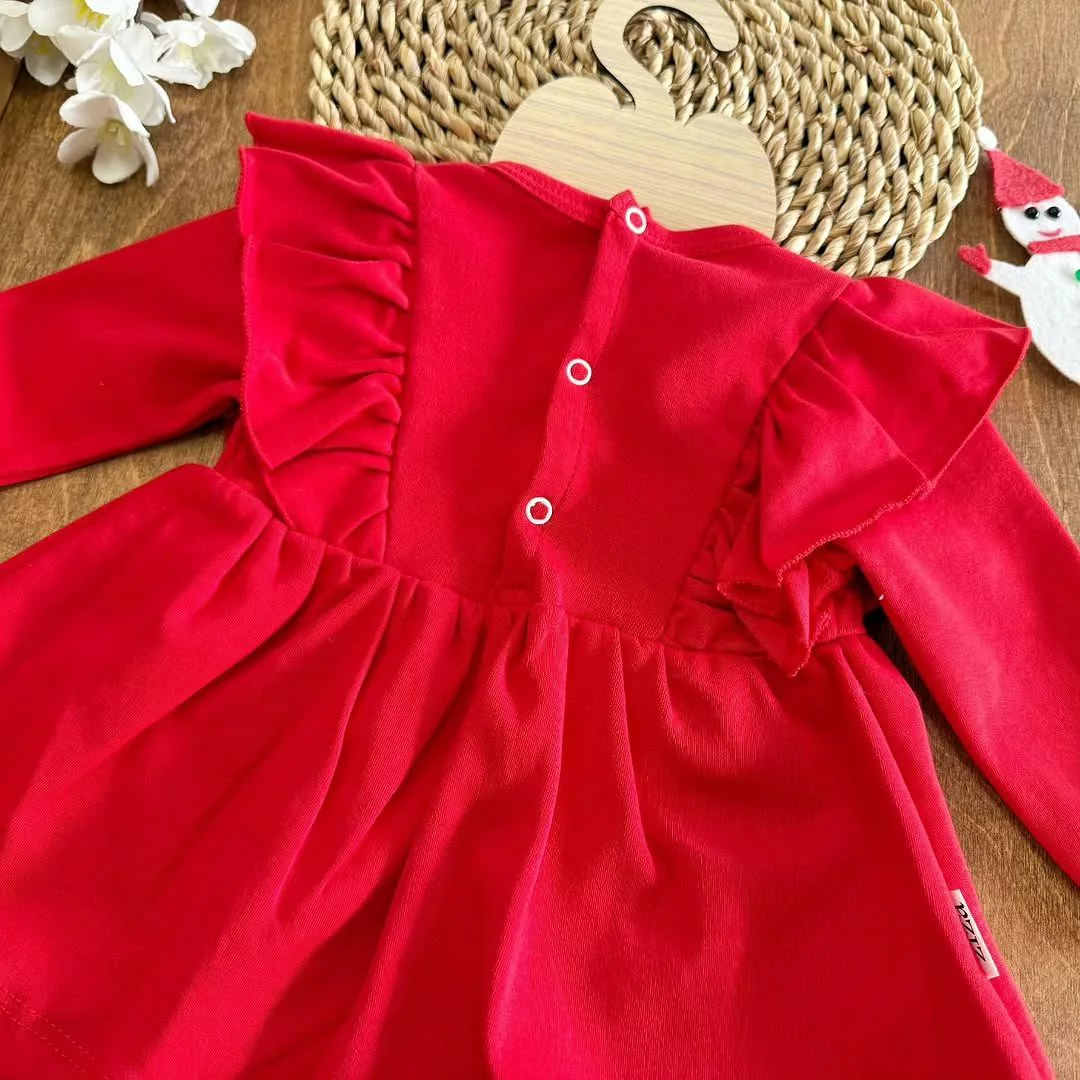 پیراهن دامنی قرمز پریچه کد ۵۴۲۶