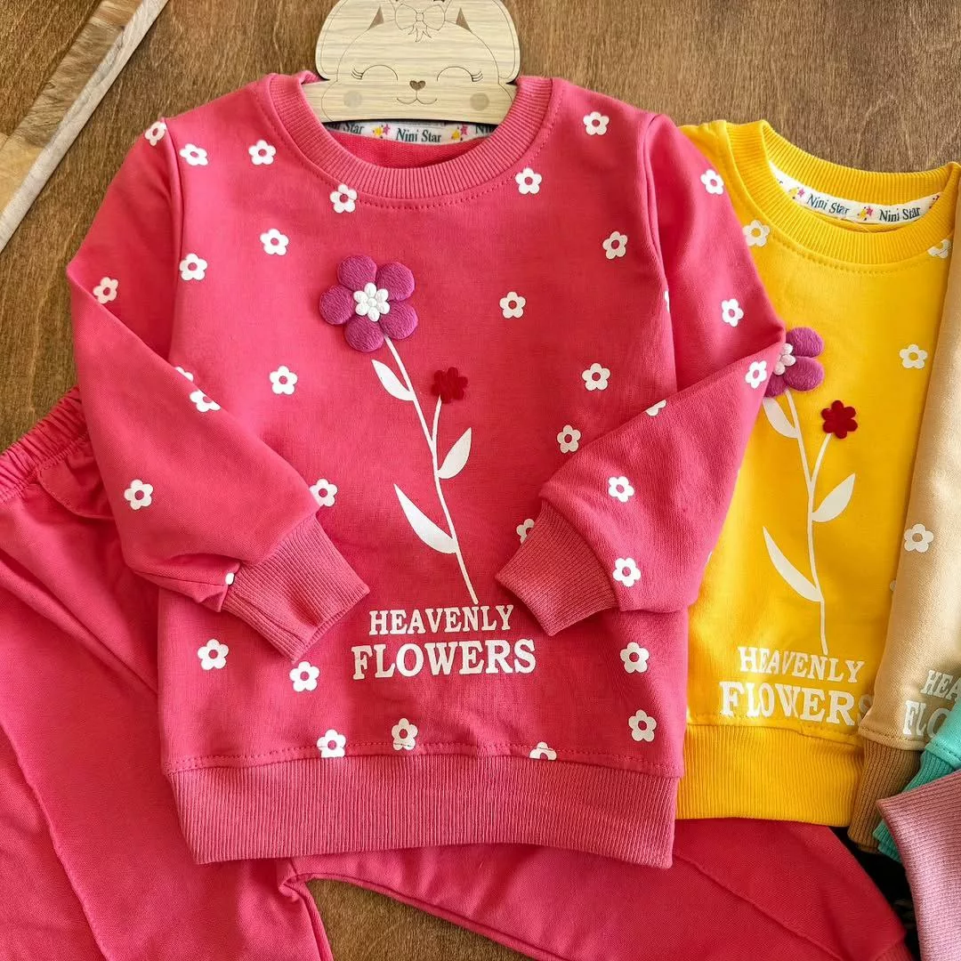 بلوز شلوار گل برجسته ns سایز ۳۵ تا ۴۵ کد ۵۴۳۵