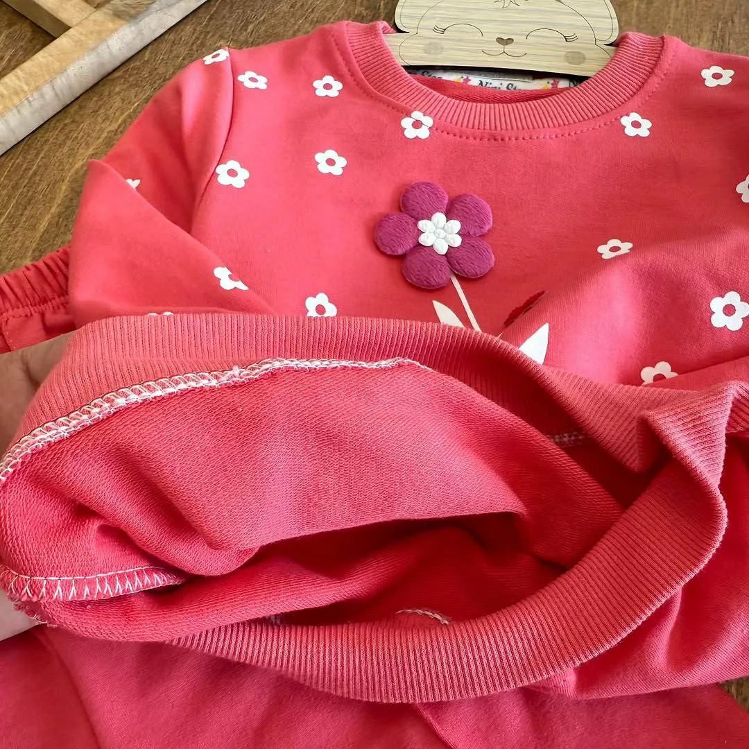 بلوز شلوار گل برجسته ns سایز ۳۵ تا ۴۵ کد ۵۴۳۵