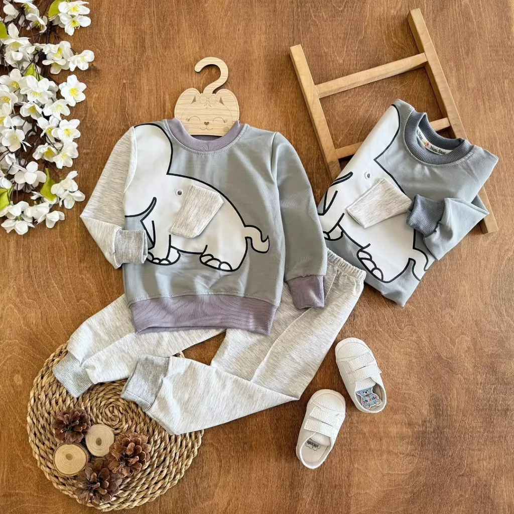 بلوز شلوار فیل گوش دار ns سایز ۳۵ تا ۴۵ کد ۵۴۳۶