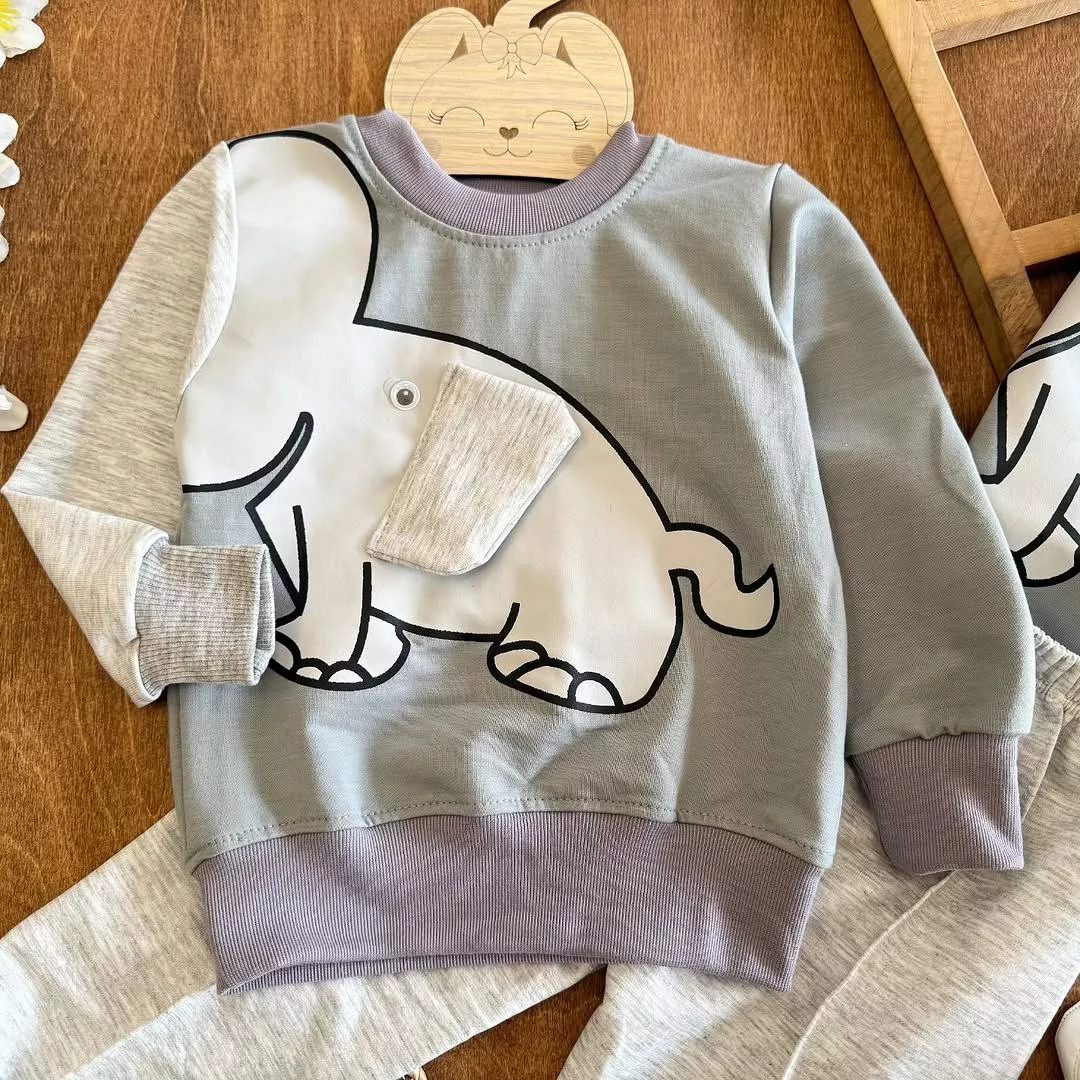 بلوز شلوار فیل گوش دار ns سایز ۳۵ تا ۴۵ کد ۵۴۳۶