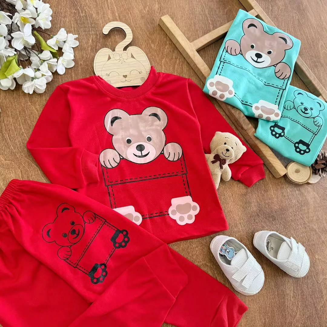 بلوز شلوار خرس پاکتی سایز ۴ تا ۶ کد ۵۴۴۸