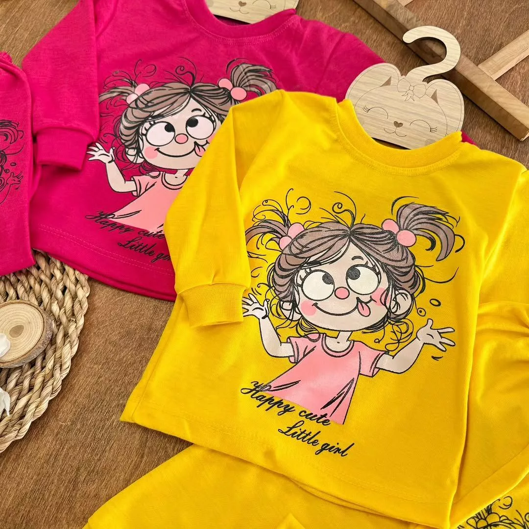 بلوز شلوار دختر شیطون (پررنگ) سایز ۴ تا ۶ کد ۵۴۴۹