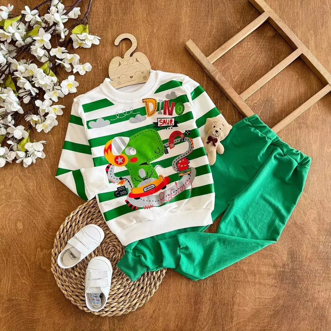 بلوز شلوار دایناسور و مسابقه رالی سایز ۴۰،۴۵ کد ۵۴۵۰