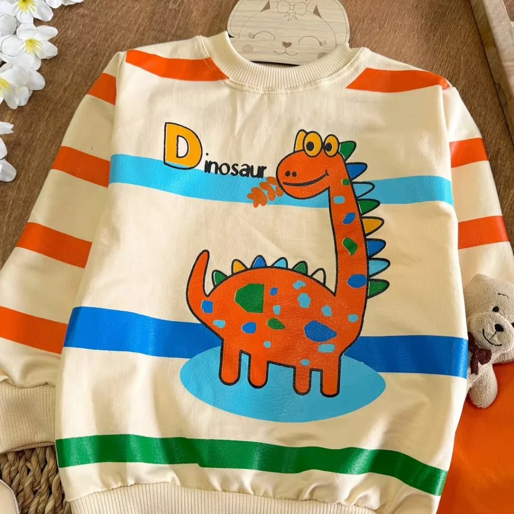 بلوز شلوار دایناسور نارنجی سایز ۴۰،۴۵ کد ۵۴۵۱