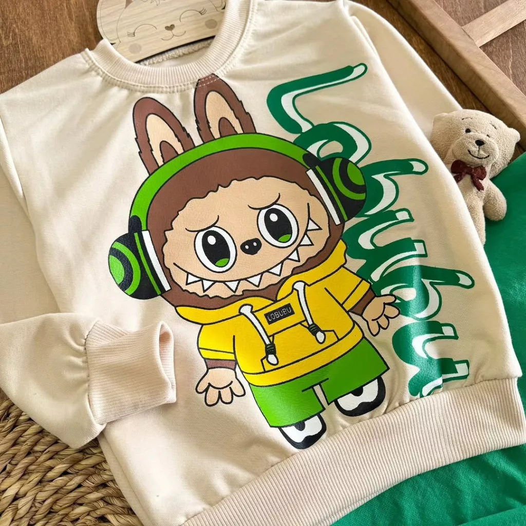 بلوز شلوار لبوبو هدفونی سبز سایز ۴۰،۴۵ کد ۵۴۵۲