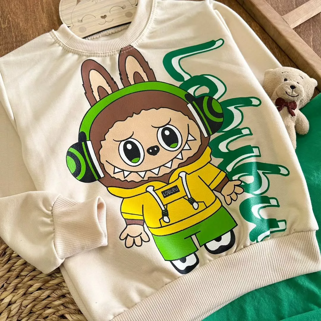 بلوز شلوار لبوبو هدفونی سبز سایز ۴۰،۴۵ کد ۵۴۵۲