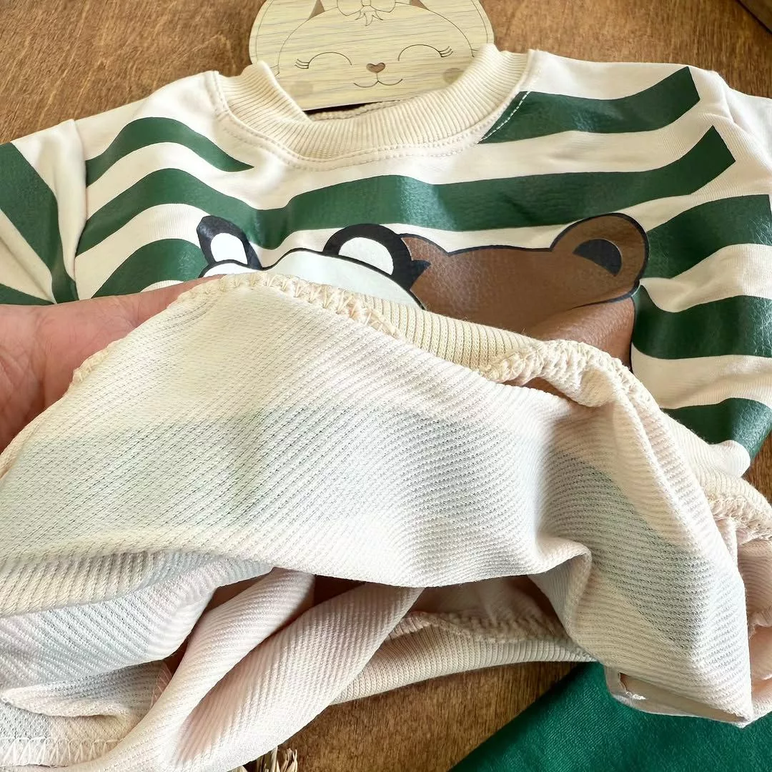 بلوز شلوار راه راه خرس و پاندا سایز ۴۰،۴۵ کد ۵۴۵۴