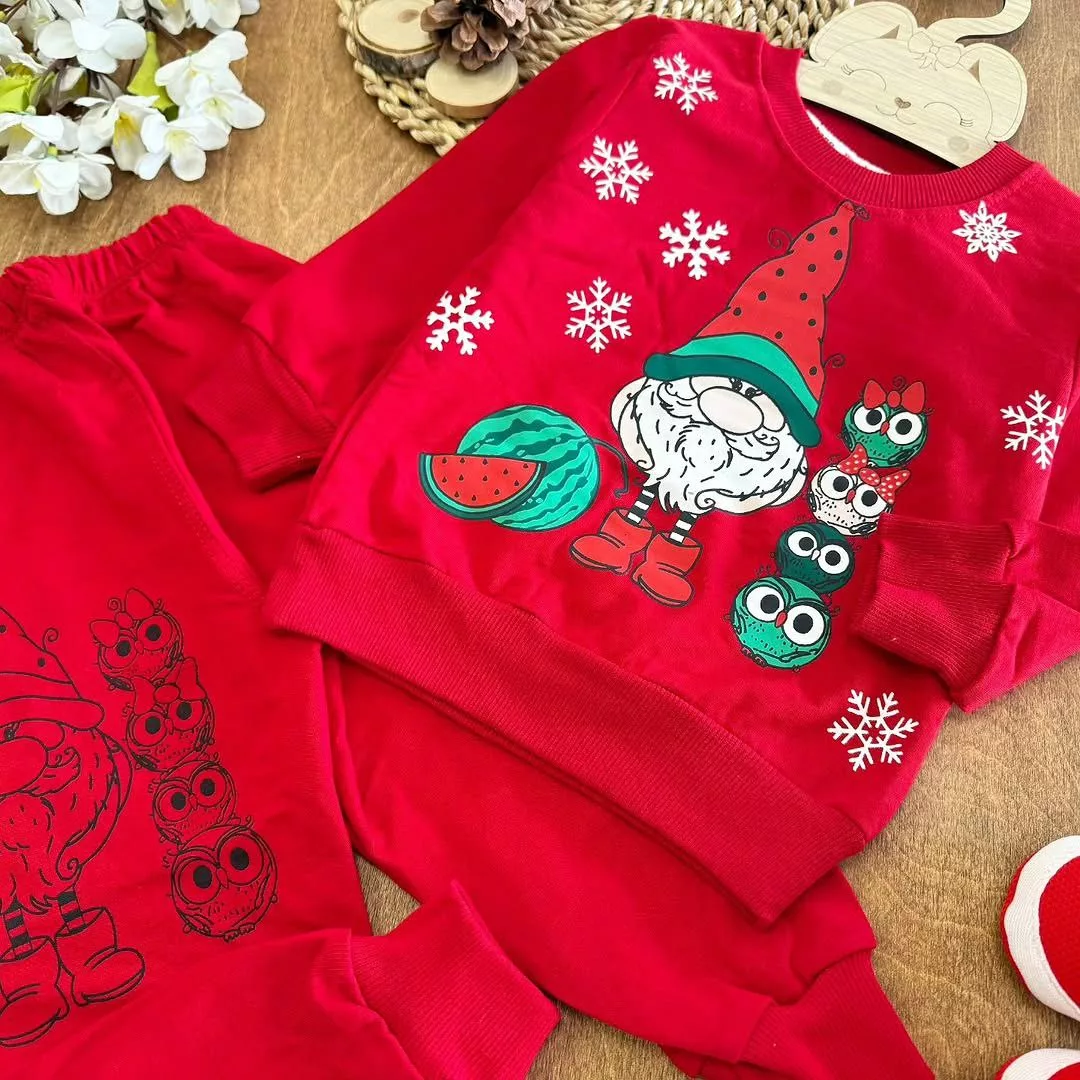 بلوز شلوار بابانوئل و هندوانه برفی سایز ۳۵ تا ۵۰ کد ۵۴۵۸