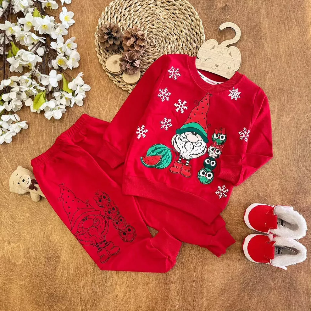 بلوز شلوار بابانوئل و هندوانه برفی سایز ۳۵ تا ۵۰ کد ۵۴۵۸