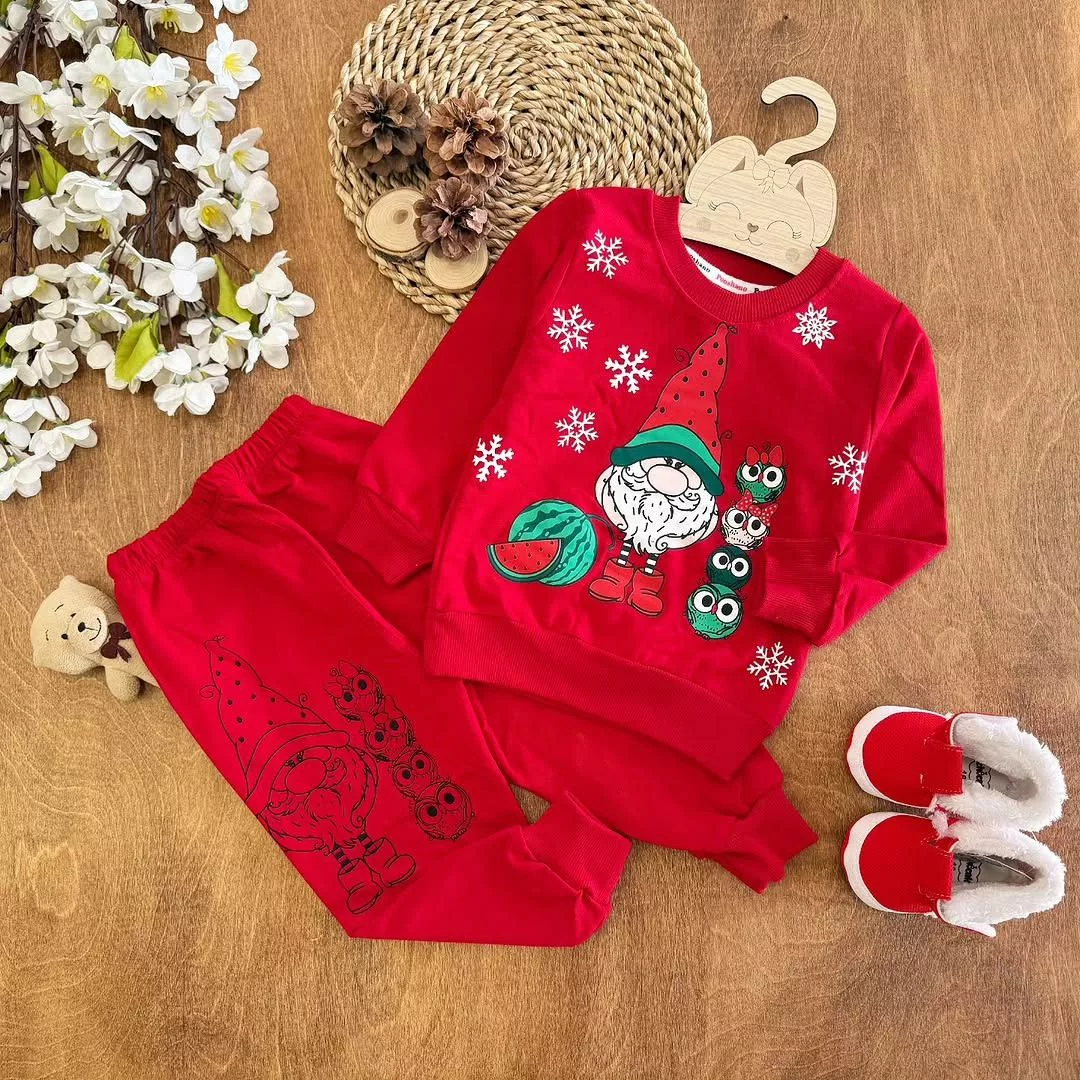 بلوز شلوار بابانوئل و هندوانه برفی سایز ۳۵ تا ۵۰ کد ۵۴۵۸