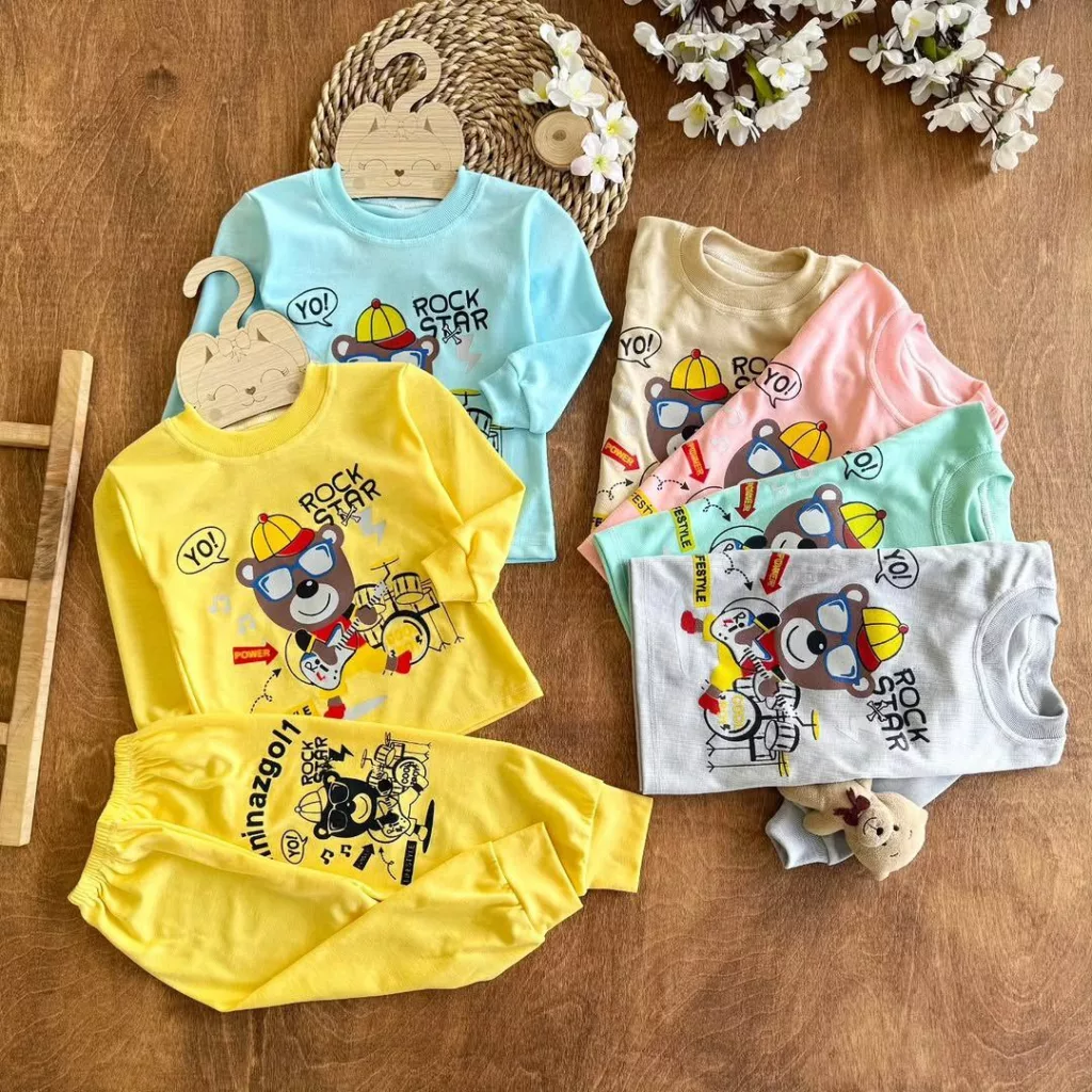 بلوز شلوار خرس عینکی ستاره راک سایز ۴ تا ۶ کد ۵۴۶۵