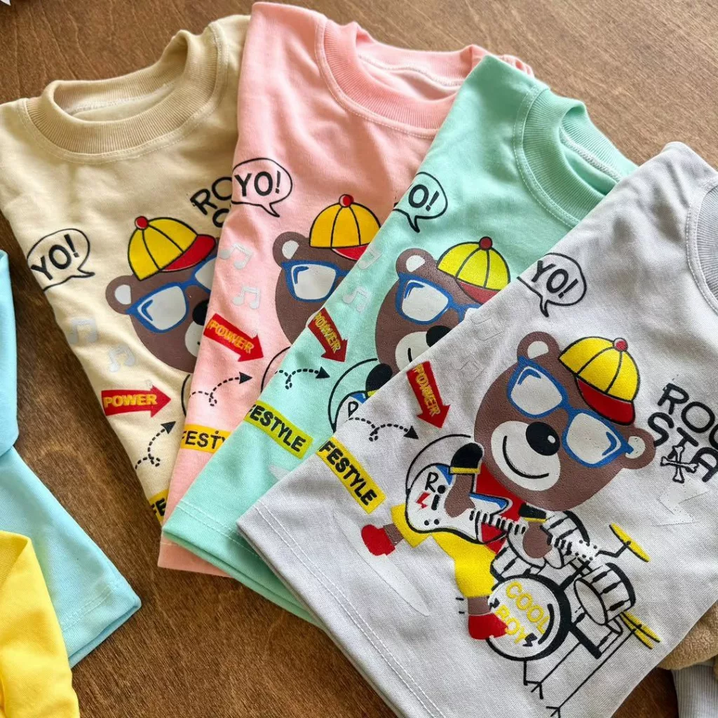 بلوز شلوار خرس عینکی ستاره راک سایز ۴ تا ۶ کد ۵۴۶۵