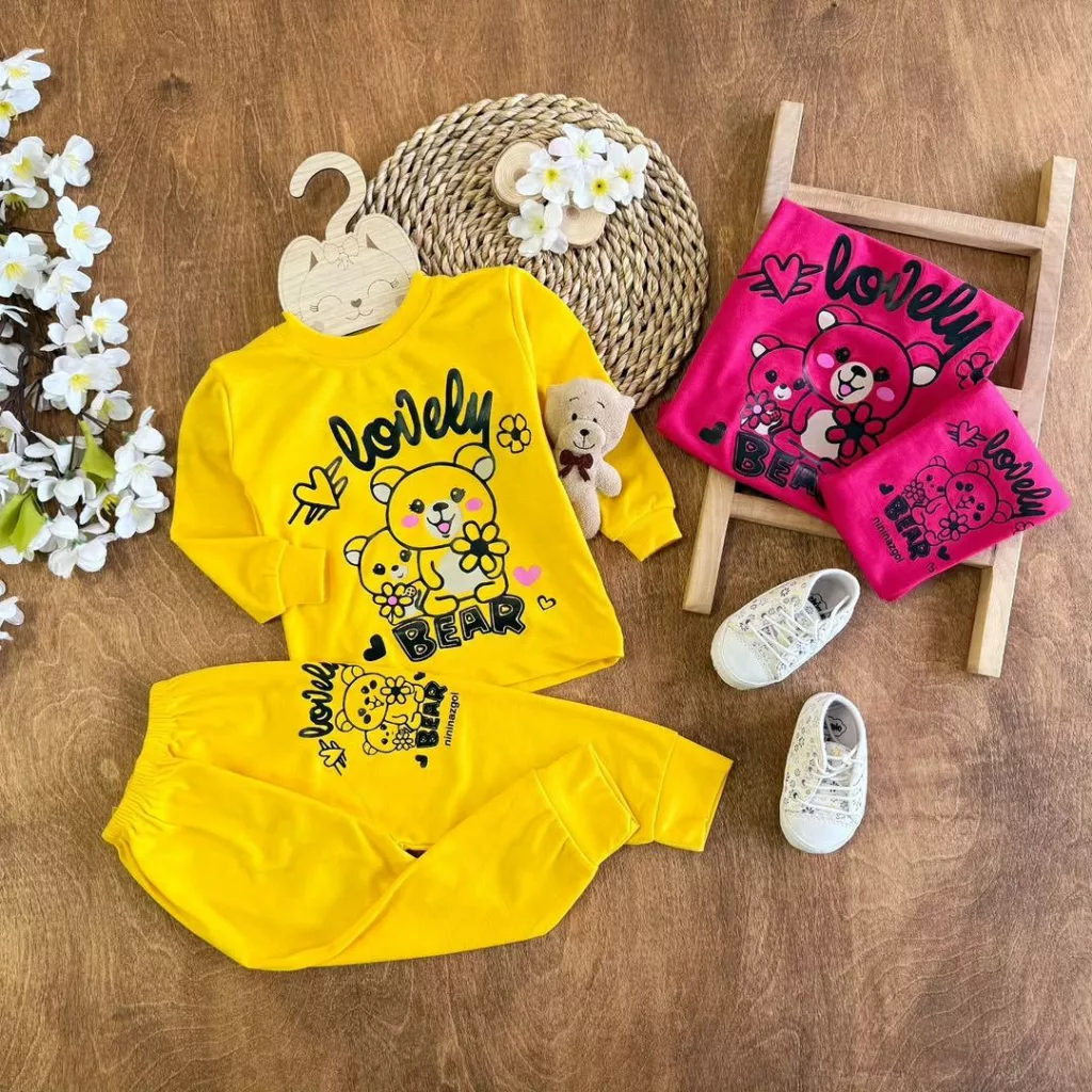 بلوز شلوار خرس Lovely مادر و بچه (پررنگ) سایز ۴ تا ۶ کد ۵۴۶۲