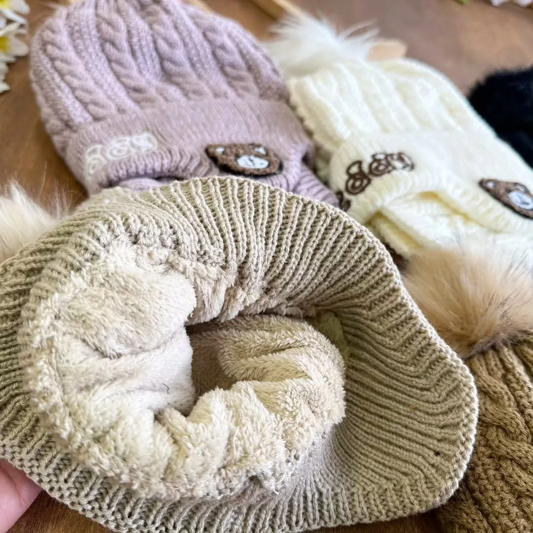 کلاه و شال گردنی مارپیچ خرس تدی Teddy کد ۵۴۷۲