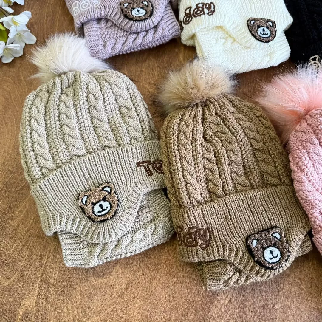 کلاه و شال گردنی مارپیچ خرس تدی Teddy کد ۵۴۷۲