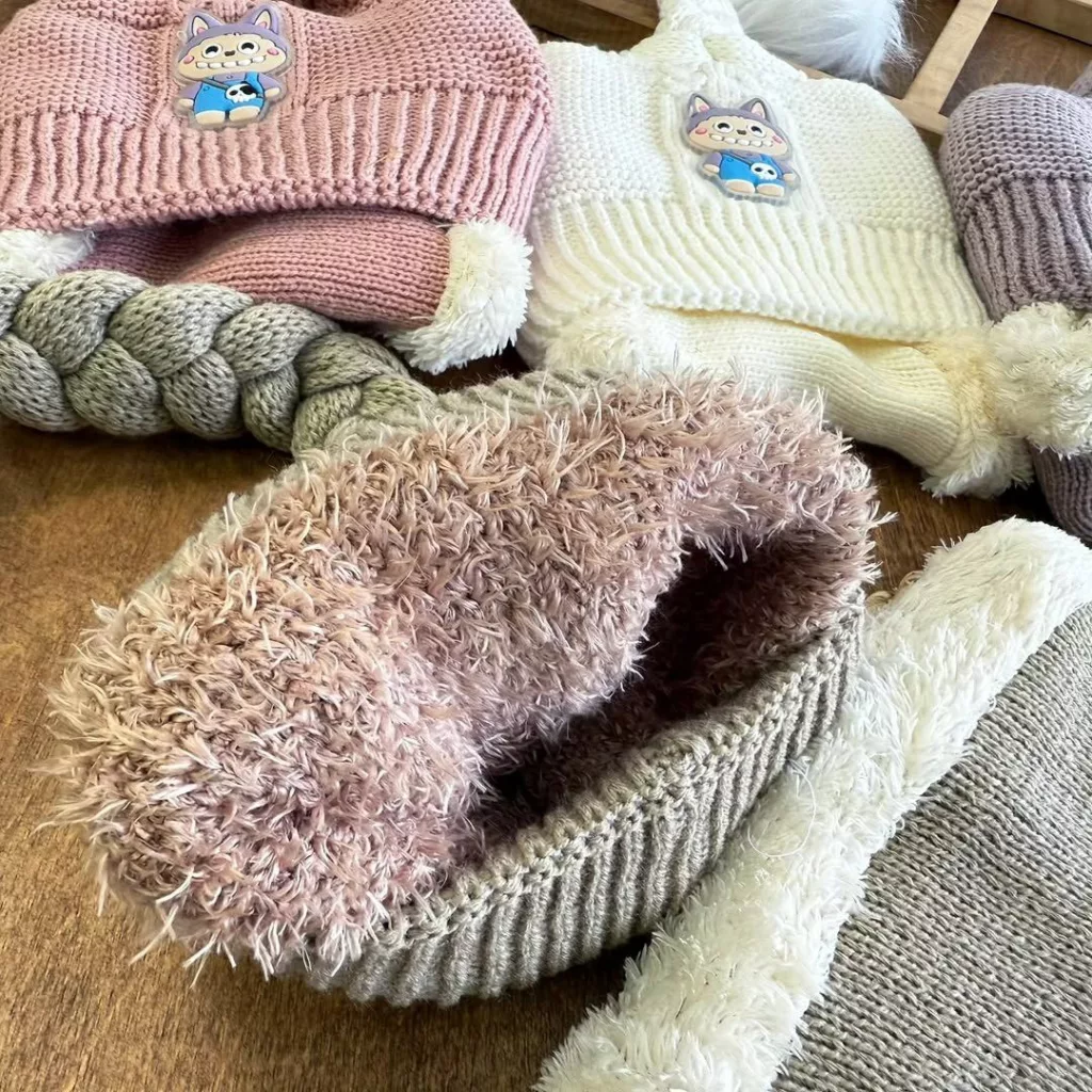 کلاه و شال گردنی گیسو بلند لبوبو کد ۵۴۷۵